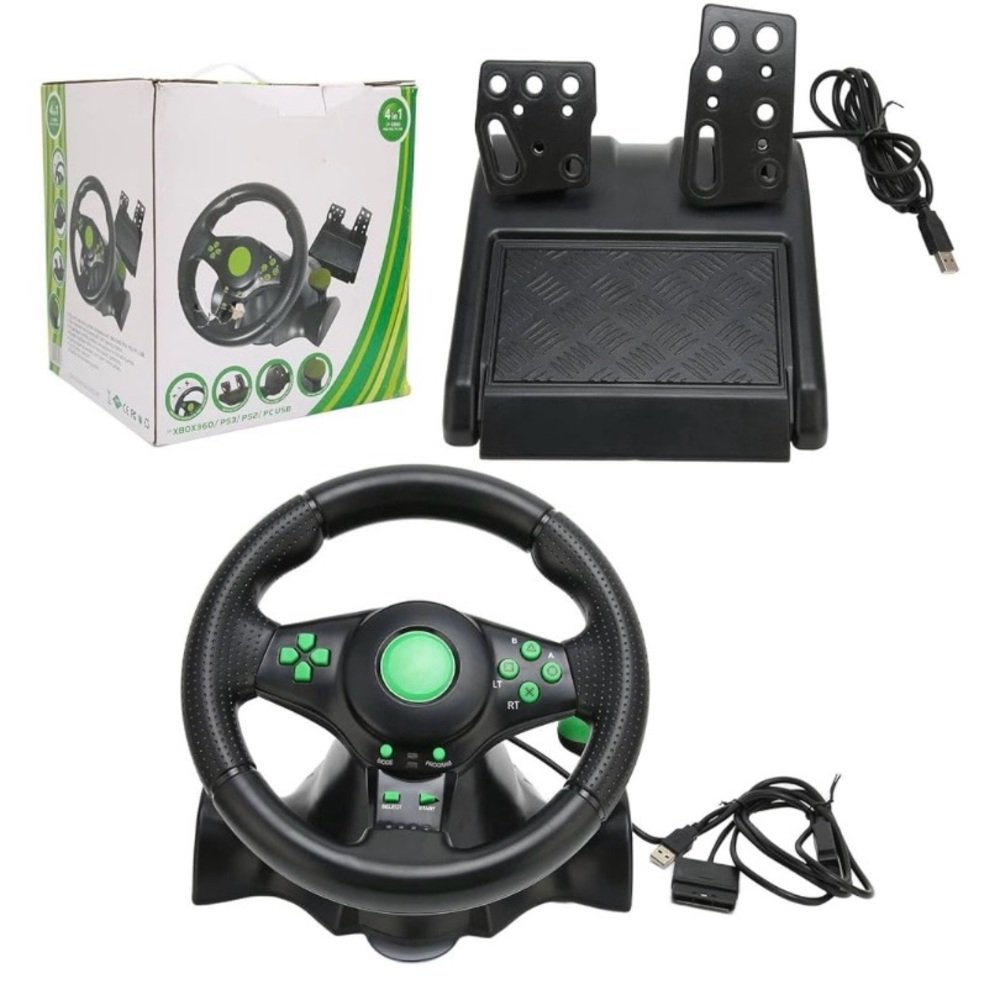 Gaming Steering Wheel for Xbox 360,PS3, PS2, 180° Rotation
